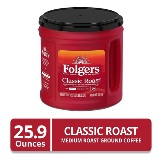 Folgers Classic, Medium Roast, Ground Coffee, 25.9 oz