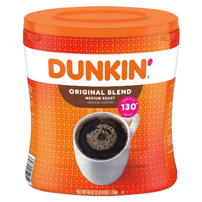 Dunkin' Original Blend, Medium Roast, Ground Coffee, 40 oz Canister