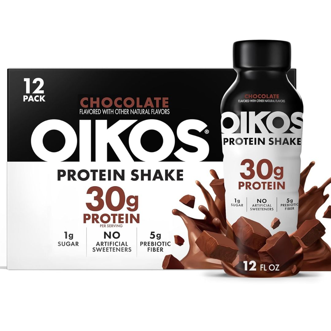 Oikos Protein Shake, Chocolate, 30g, 12 fl oz, 12 Pack