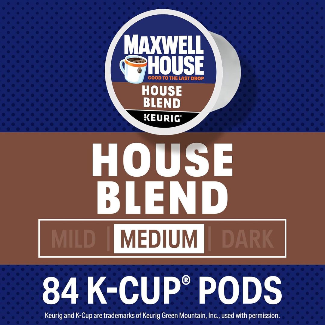 Maxwell House Coffee, House Blend, Medium Roast, 84 K-Cup Pods
