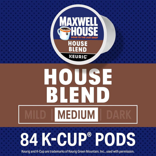 Maxwell House Coffee, House Blend, Medium Roast, 84 K-Cup Pods