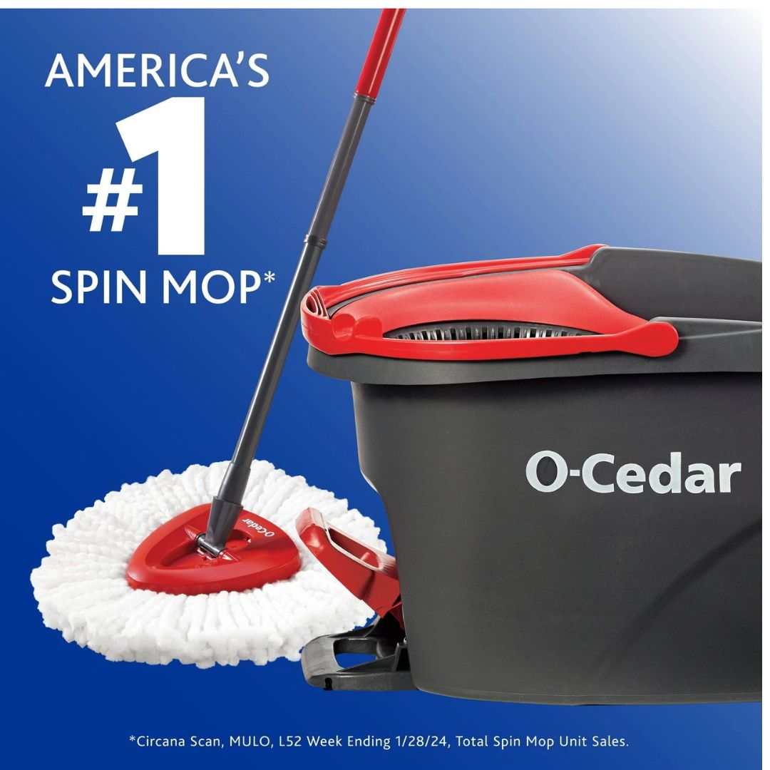 O-Cedar EasyWring Microfiber Spin Mop, Bucket Floor Cleaning System