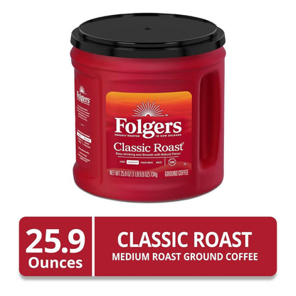 Folgers Classic, Medium Roast, Ground Coffee, 25.9 oz