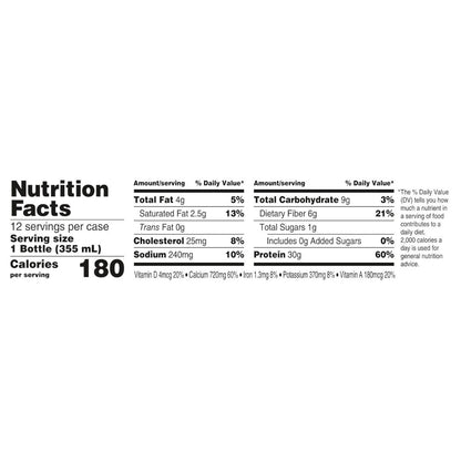 Oikos Protein Shake, Chocolate, 30g, 12 fl oz, 12 Pack