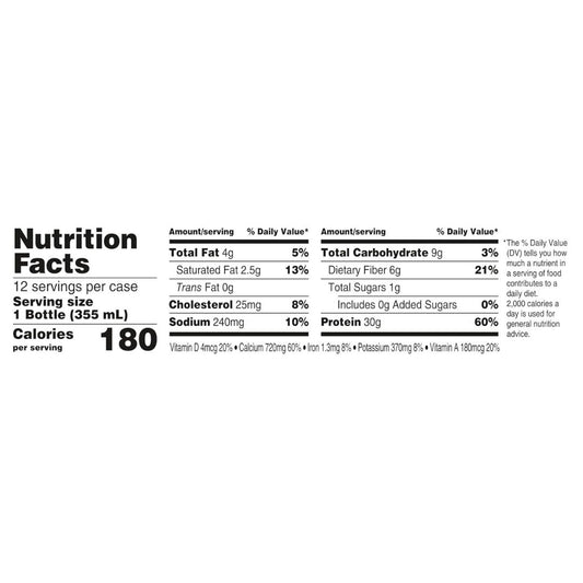 Oikos Protein Shake, Chocolate, 30g, 12 fl oz, 12 Pack
