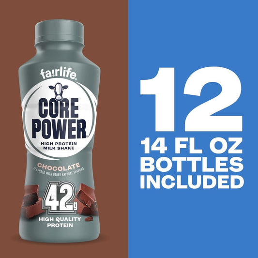 Core Power High Protein Shake, Chocolate, 42g, 12 Pack