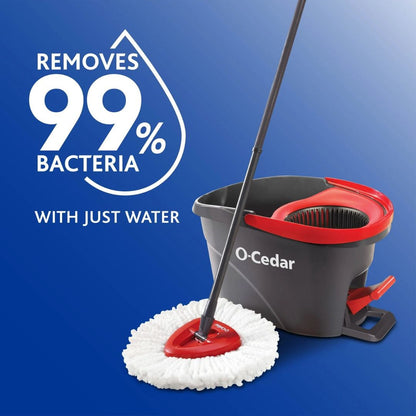 O-Cedar EasyWring Microfiber Spin Mop, Bucket Floor Cleaning System